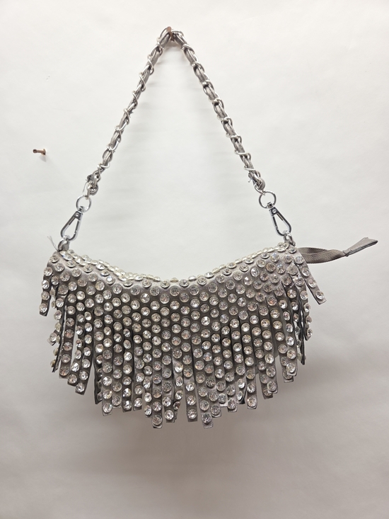Handbags - Studded Fringe Bag Silver
